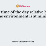 At what time of the day relative humidity in the environment is at minimum?