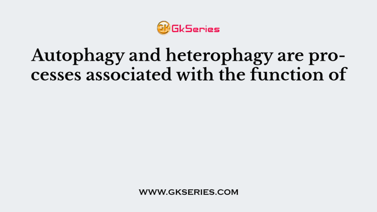 Autophagy and heterophagy are processes associated with the function of