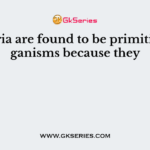 Bacteria are found to be primitive organisms because they