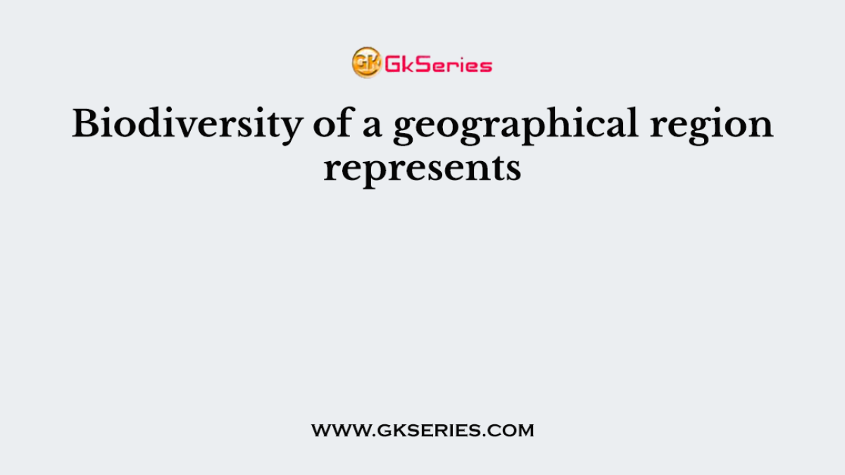 Biodiversity of a geographical region represents