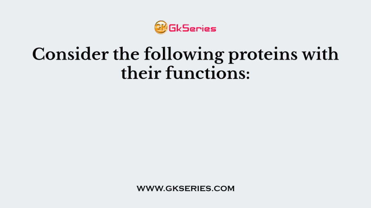 Consider the following proteins with their functions:
