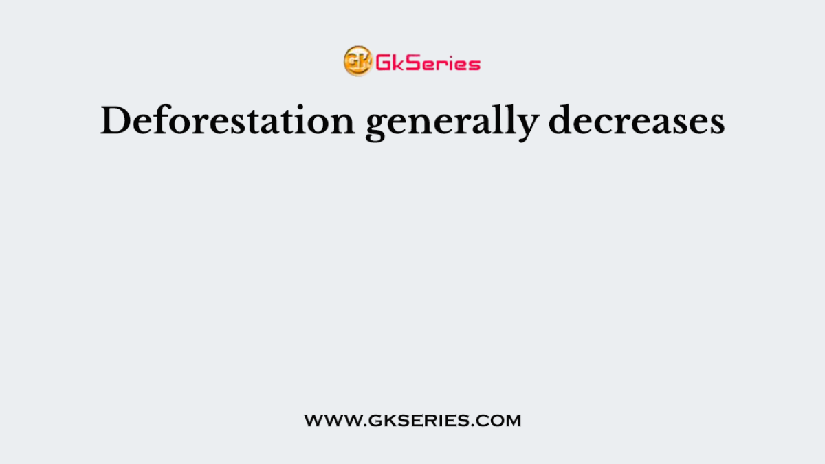 Deforestation generally decreases