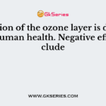 Depletion of the ozone layer is damaging to human health. Negative effects include