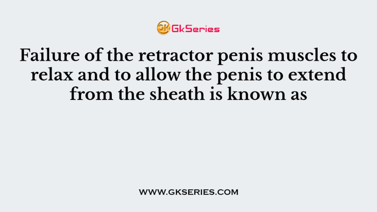 Failure of the retractor penis muscles to relax and to allow the penis to extend from the sheath is known as