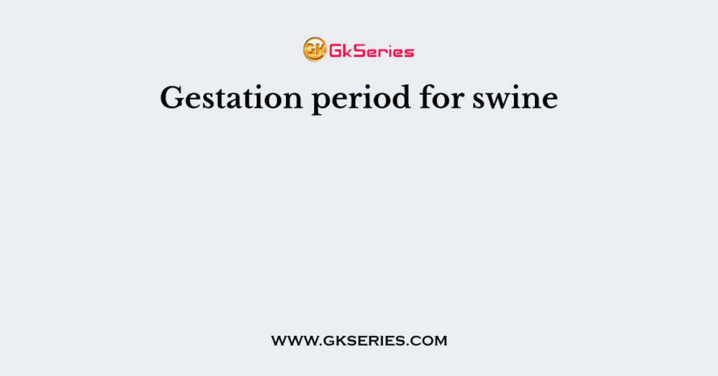 Gestation Period For Swine