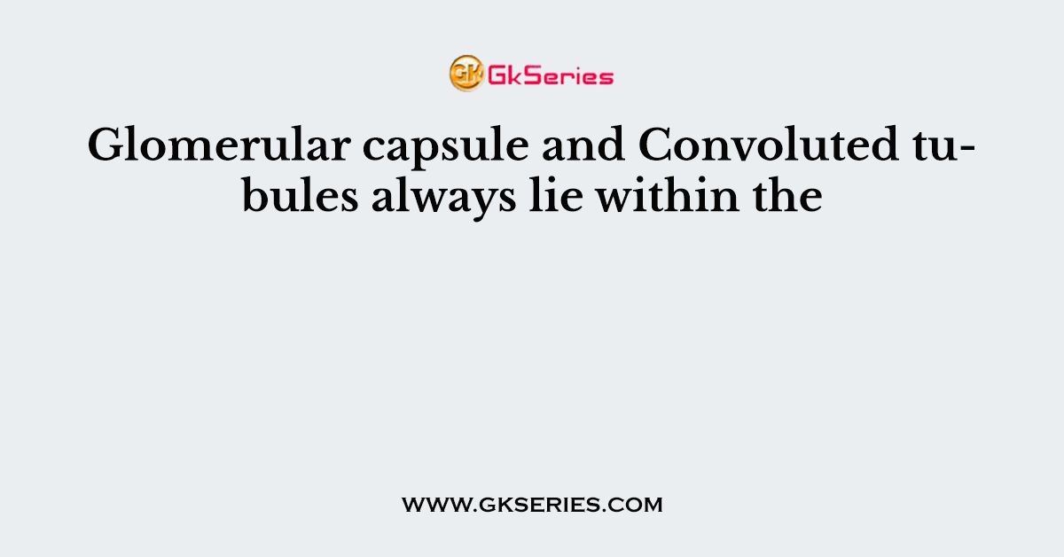 Glomerular capsule and Convoluted tubules always lie within the