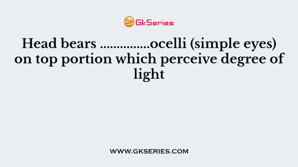 Head bears ...............ocelli (simple eyes) on top portion which perceive degree of light