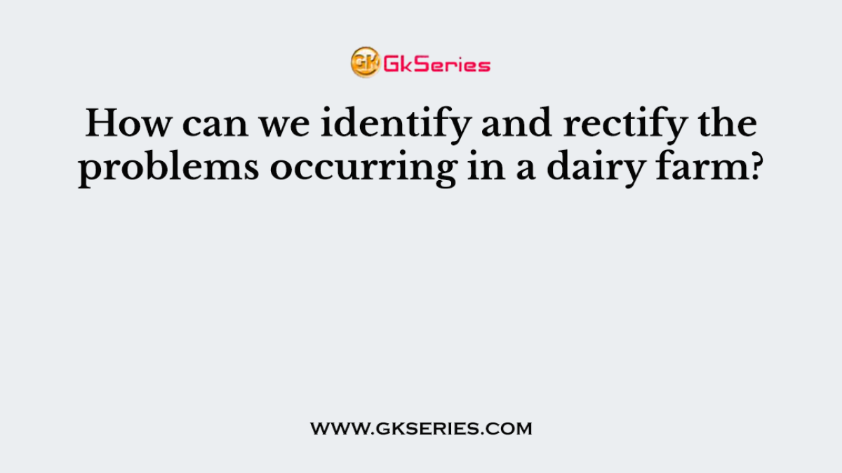 How can we identify and rectify the problems occurring in a dairy farm?
