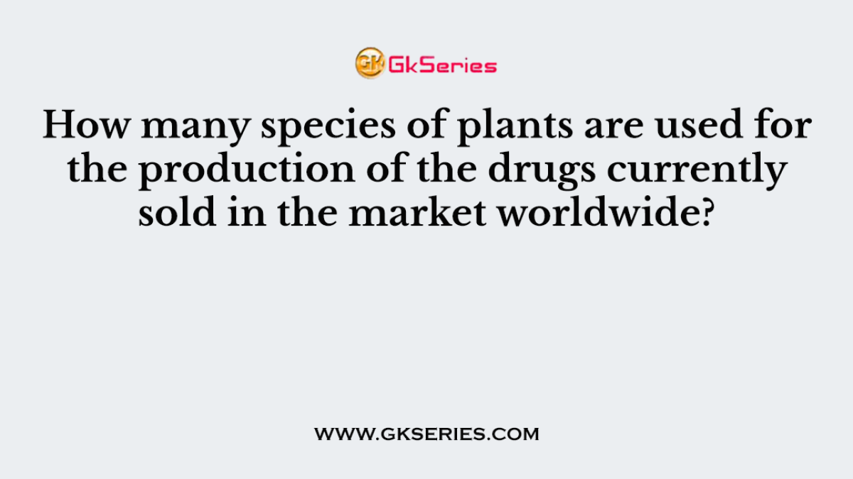 How many species of plants are used for the production of the drugs currently sold in the market worldwide?