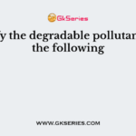 Identify the degradable pollutant from the following