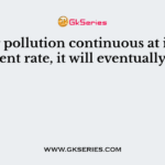 If water pollution continuous at its present rate, it will eventually