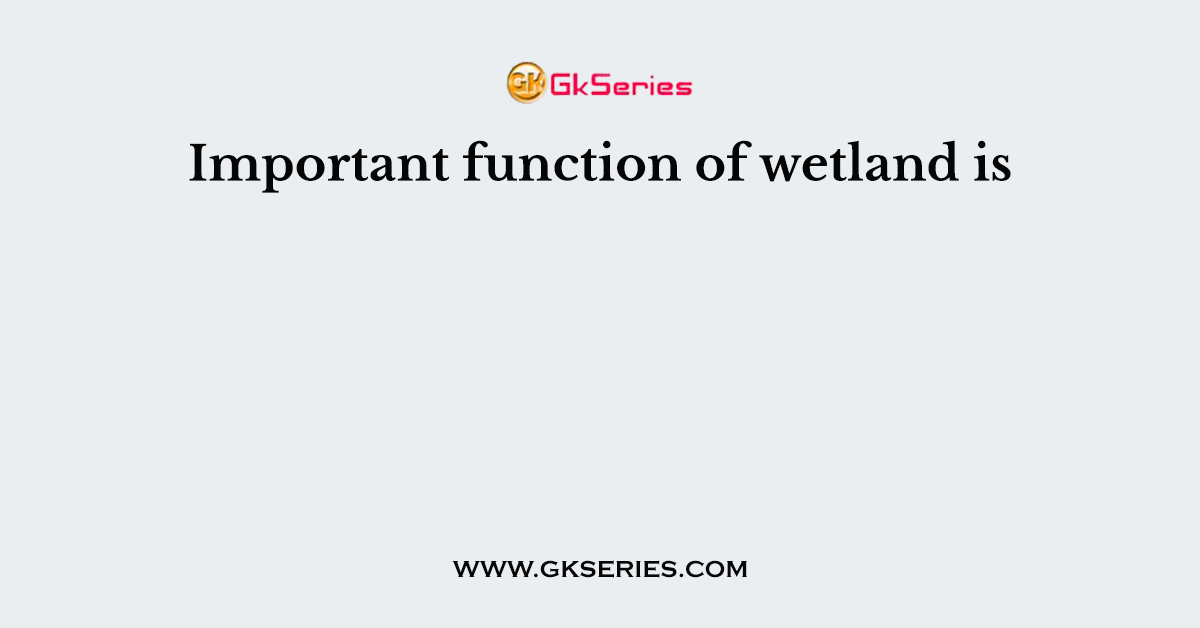 Important function of wetland is