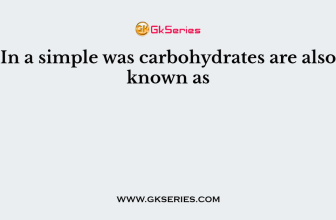In a simple was carbohydrates are also known as