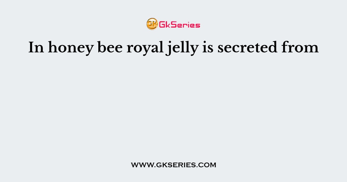 In honey bee royal jelly is secreted from