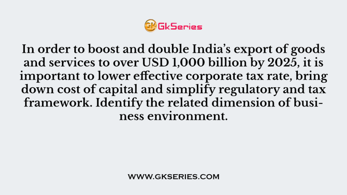 In order to boost and double India’s export of goods and services to over USD 1,000 billion by 2025