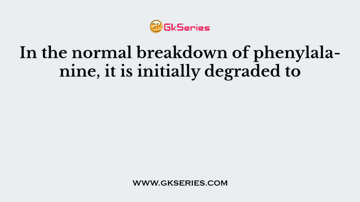 In the normal breakdown of phenylalanine, it is initially degraded to