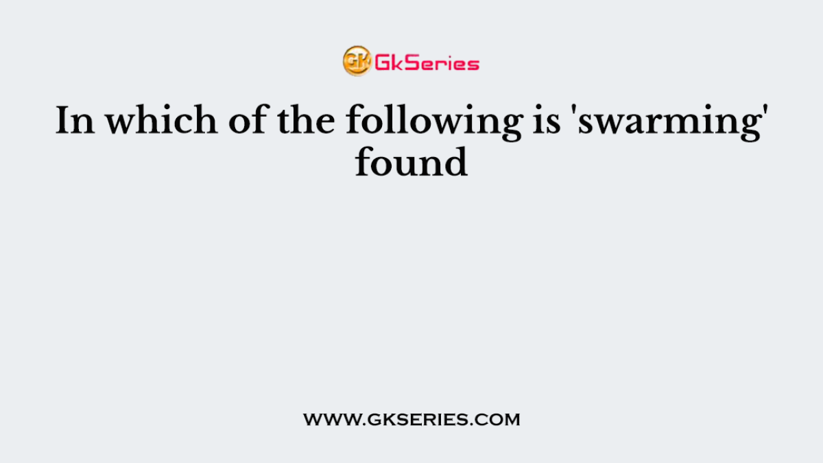 In which of the following is 'swarming' found 