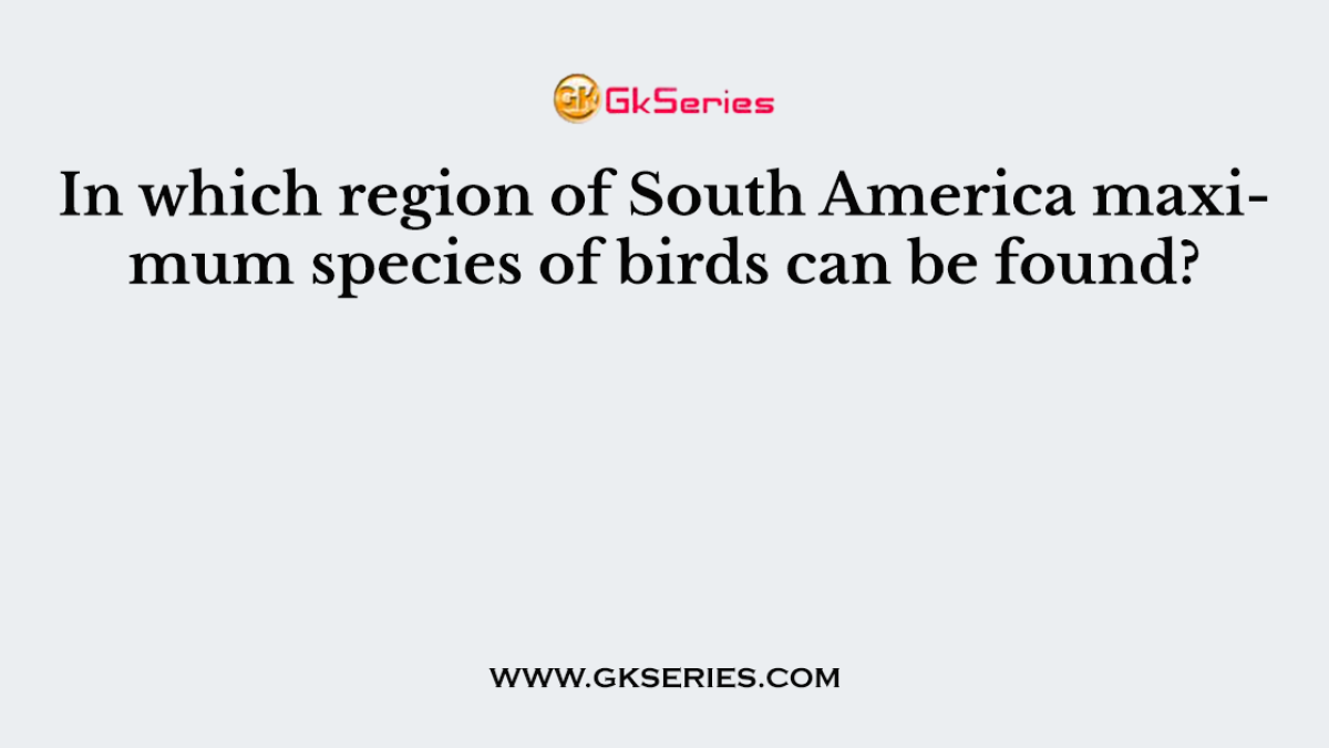 In which region of South America maximum species of birds can be found?