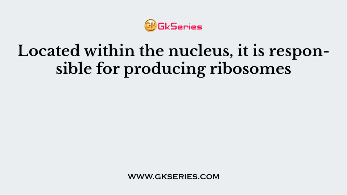 Located within the nucleus, it is responsible for producing ribosomes