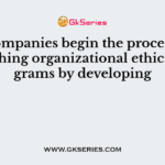Most companies begin the process of establishing organizational ethics programs by developing