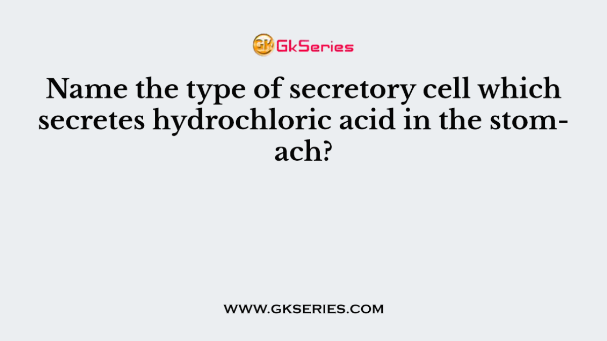 Name the type of secretory cell which secretes hydrochloric acid in the stomach?