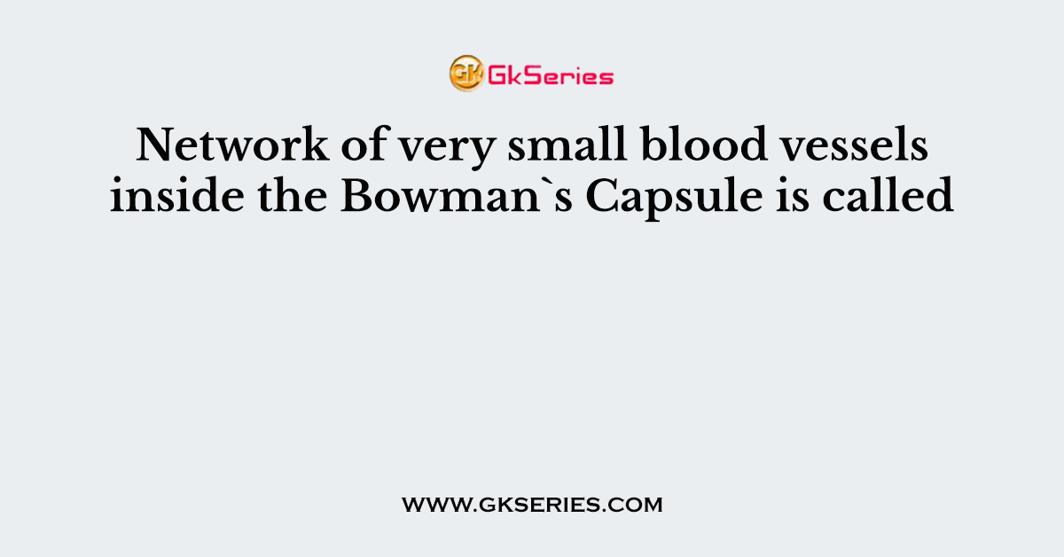 Network of very small blood vessels inside the Bowman`s Capsule is called