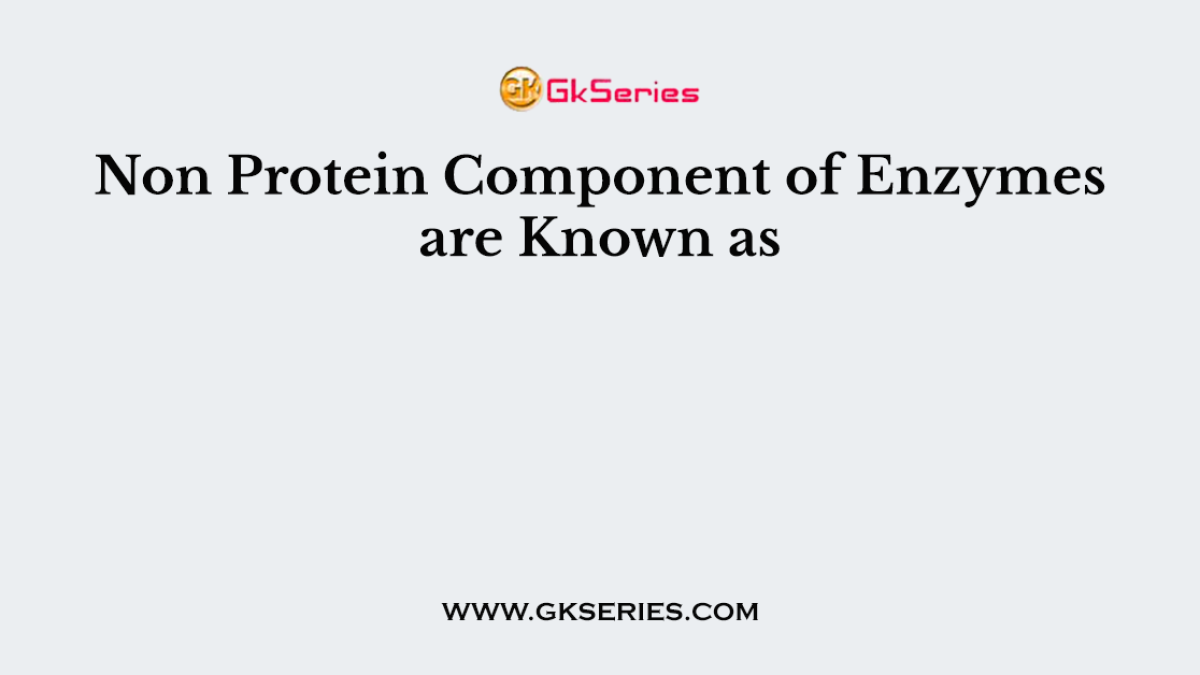 Non Protein Component of Enzymes are Known as