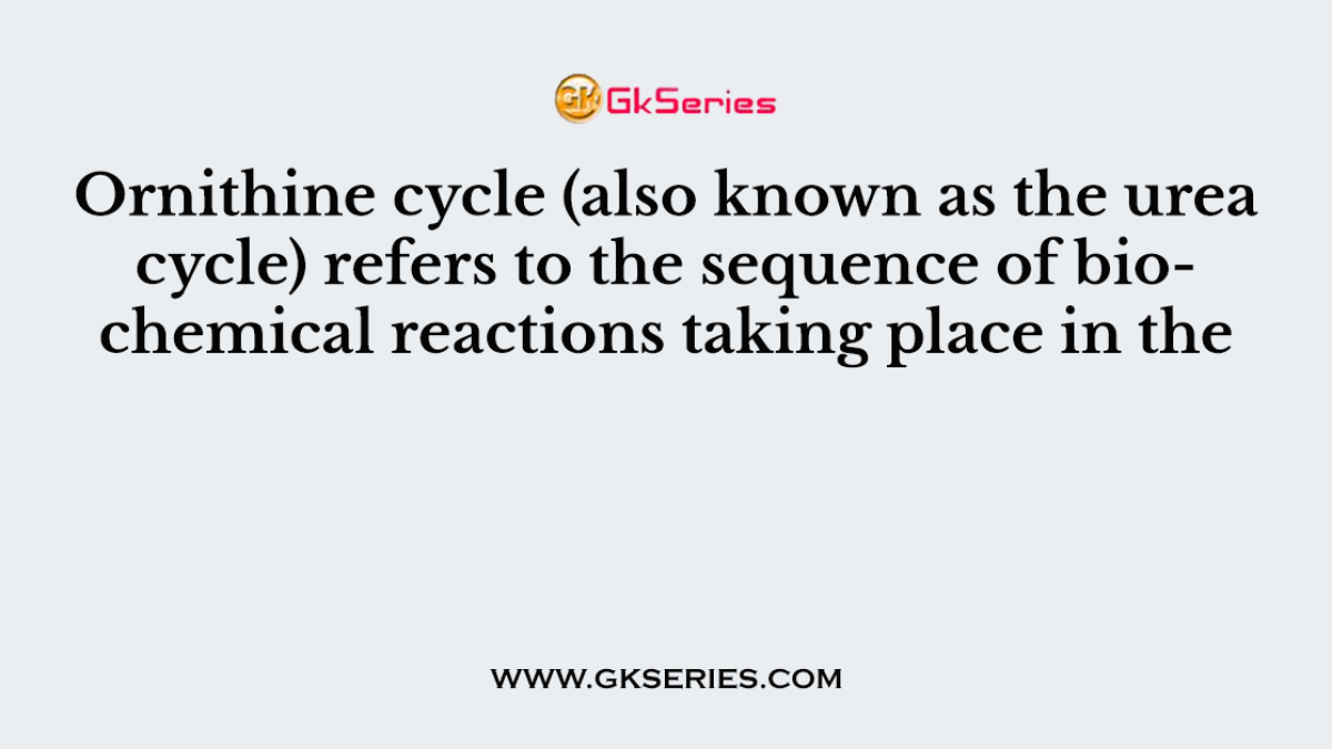 Ornithine cycle (also known as the urea cycle) refers to the sequence of biochemical reactions taking place in the