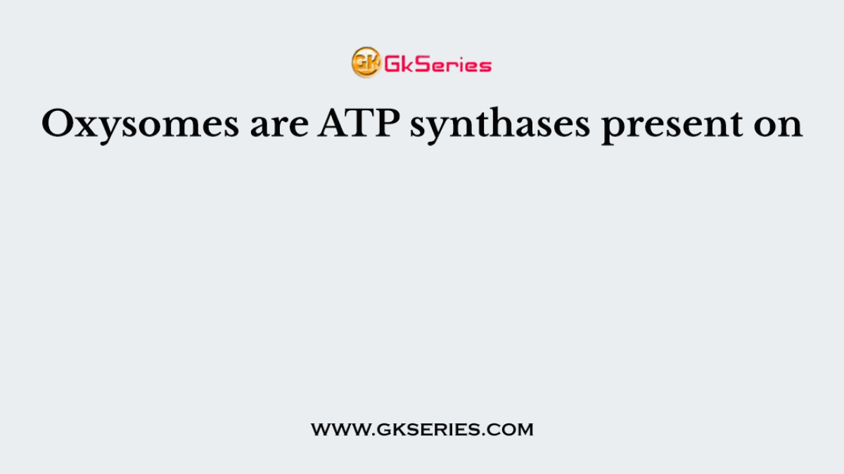 Oxysomes are ATP synthases present on