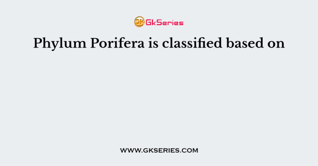 Phylum Porifera is classified based on