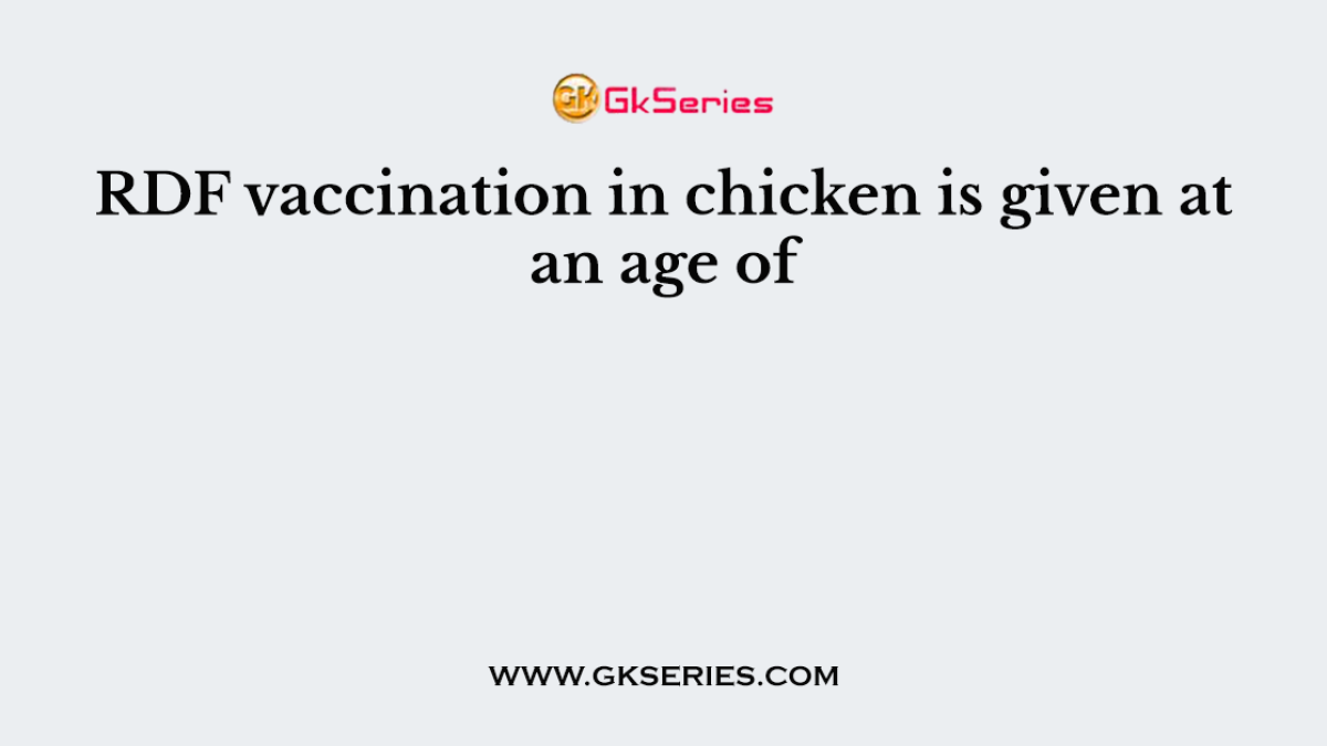 RDF vaccination in chicken is given at an age of