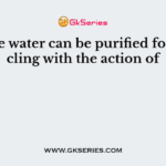 Sewage water can be purified for recycling with the action of