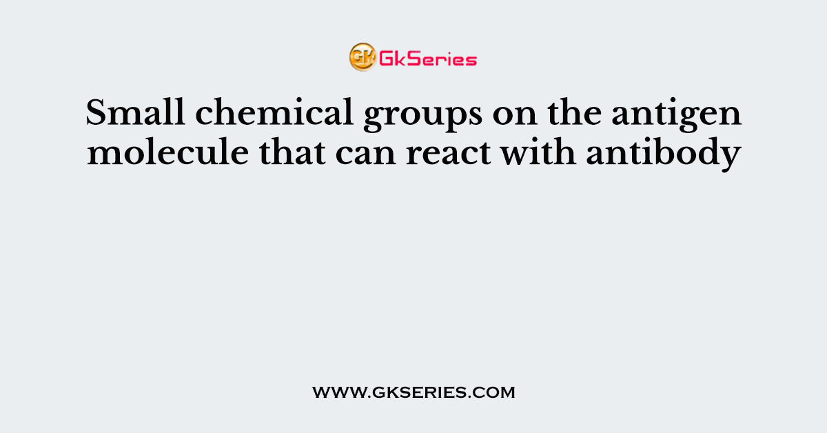 Small chemical groups on the antigen molecule that can react with antibody