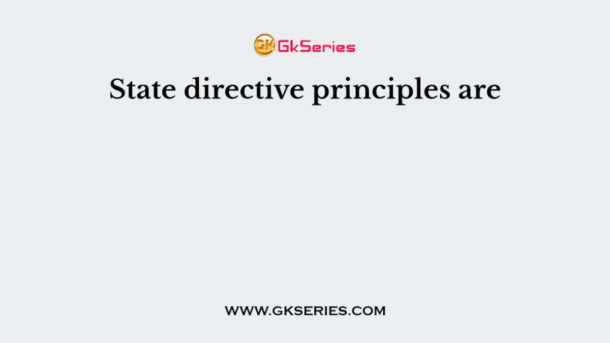 State directive principles are