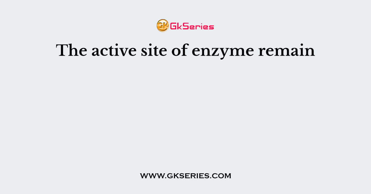 The active site of enzyme remain