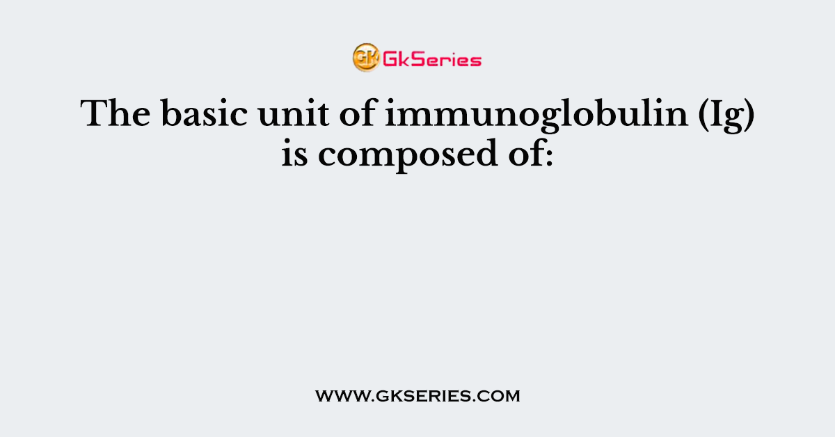 The basic unit of immunoglobulin (Ig) is composed of: