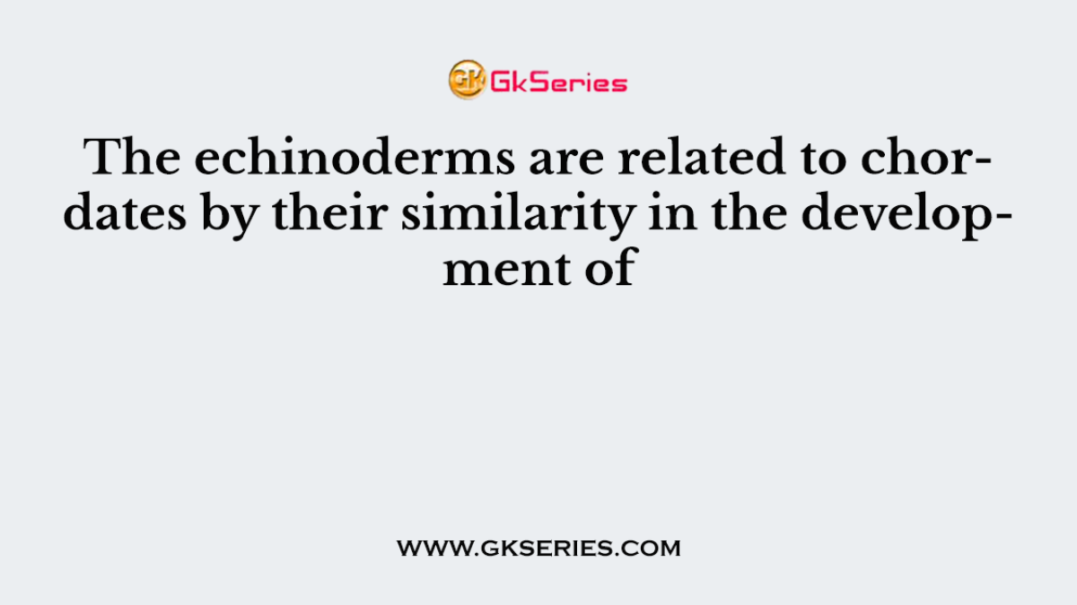 The echinoderms are related to chordates by their similarity in the development of