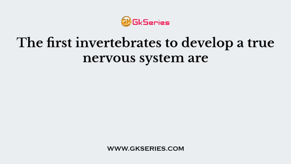The first invertebrates to develop a true nervous system are