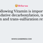 The following Vitamin is important in non-oxidative decarboxylation, transamination and trans-sulfuration reaction