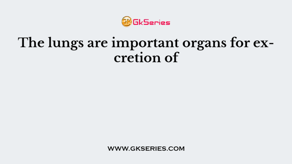 The lungs are important organs for excretion of