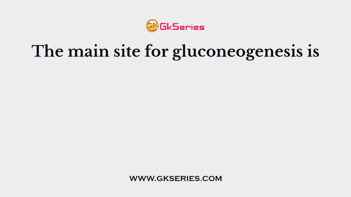 The main site for gluconeogenesis is