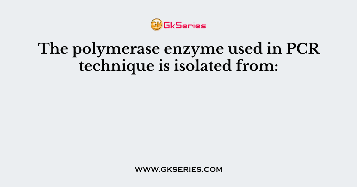 The polymerase enzyme used in PCR technique is isolated from: