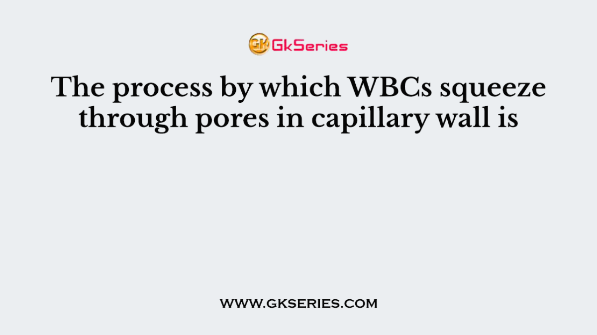 The process by which WBCs squeeze through pores in capillary wall is