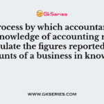 The process by which accountants use their knowledge of accounting rules to manipulate the figures reported in the accounts of a business in known as