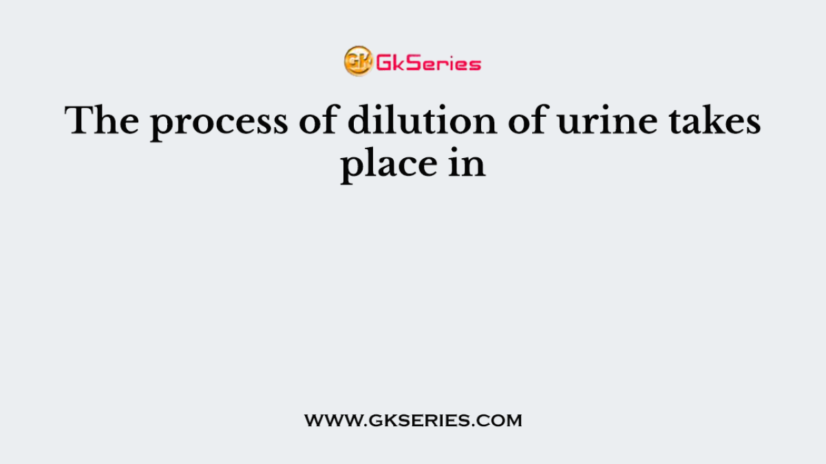 The process of dilution of urine takes place in