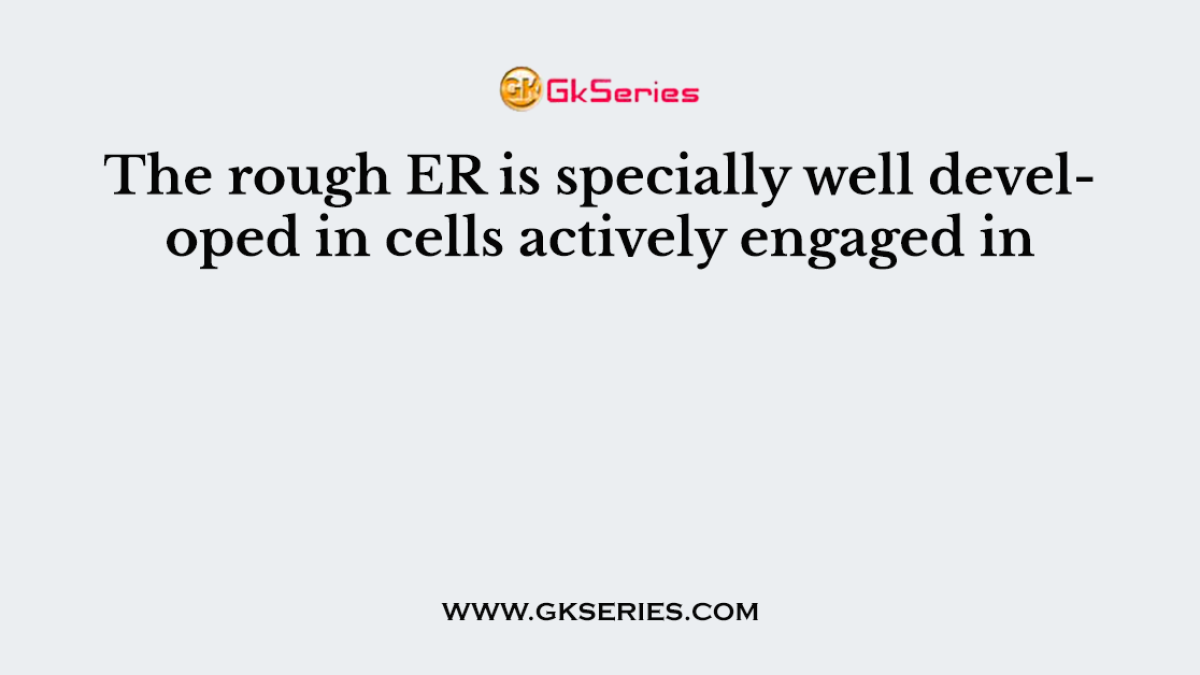 The rough ER is specially well developed in cells actively engaged in