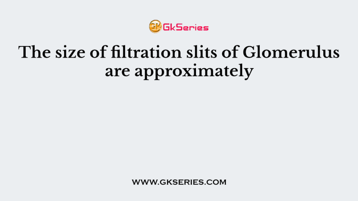 The size of filtration slits of Glomerulus are approximately