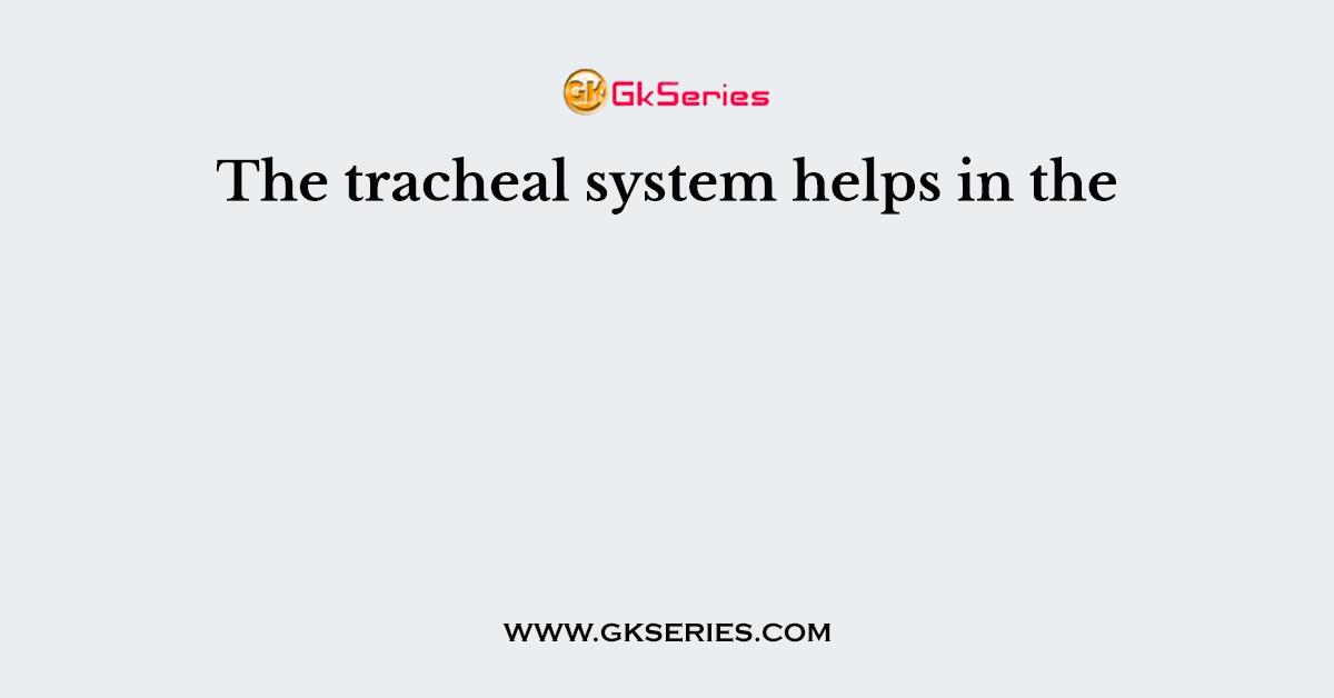 The tracheal system helps in the