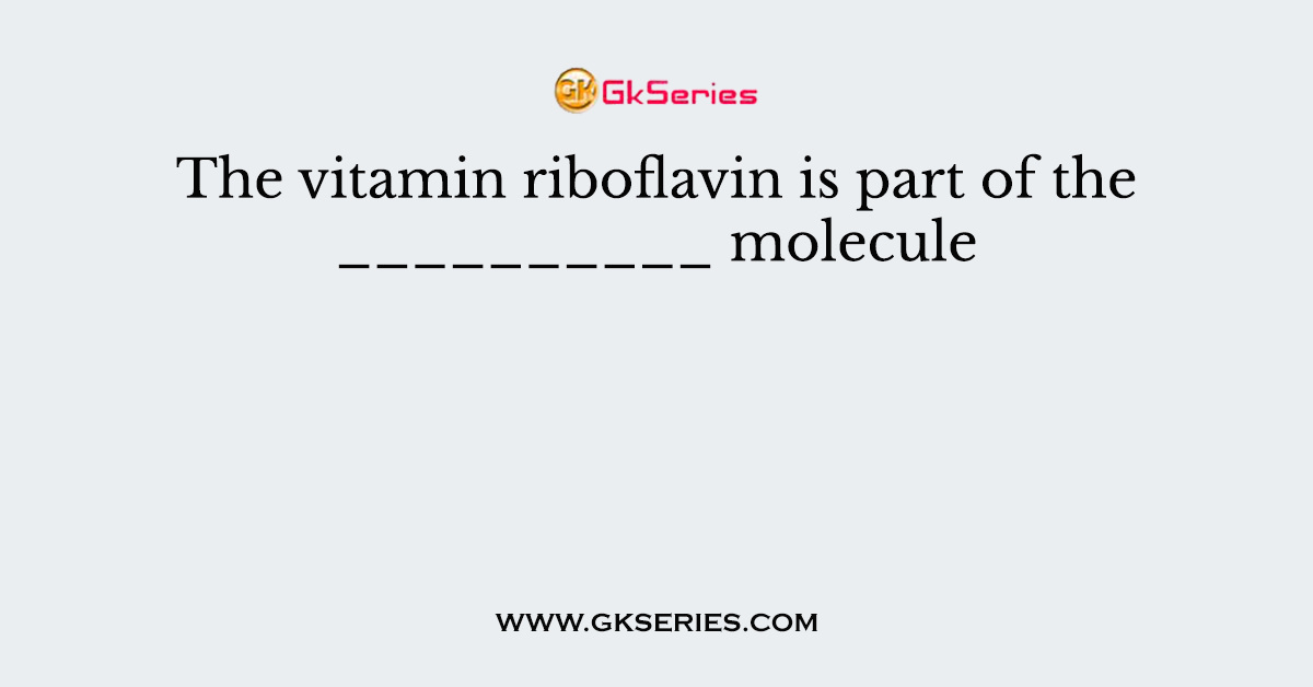 The vitamin riboflavin is part of the __________ molecule