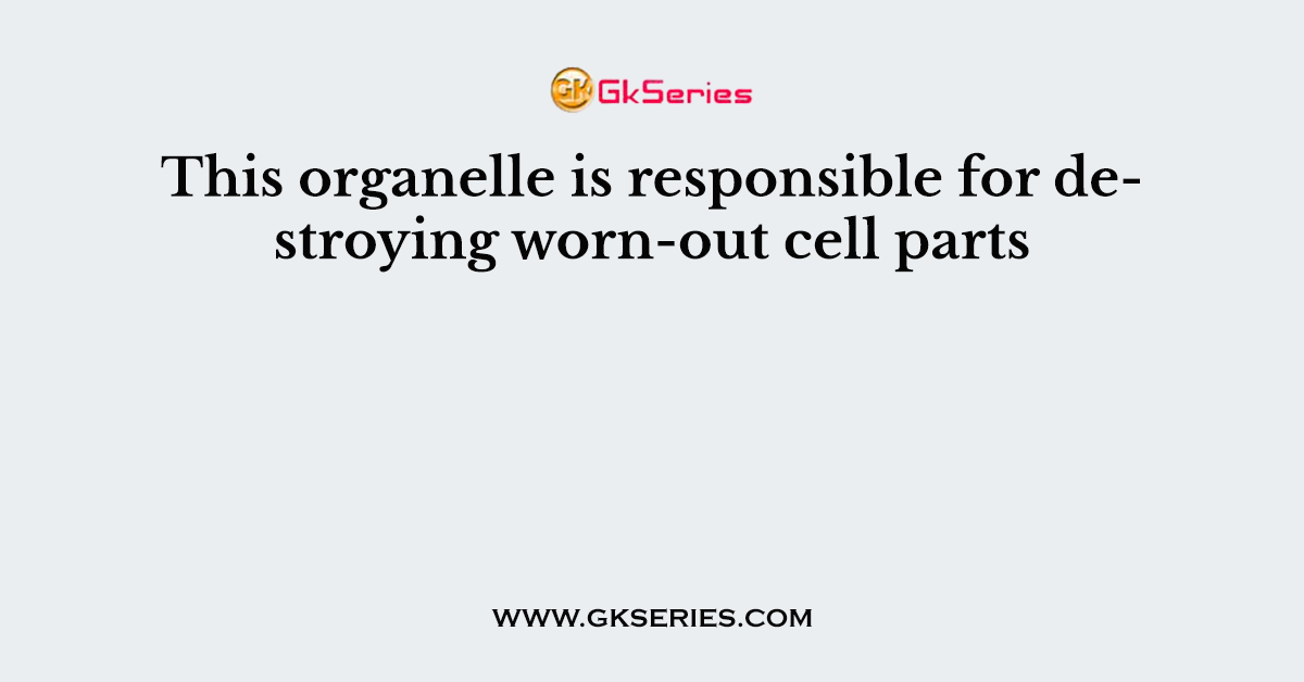 This Organelle Is Responsible For Destroying Worn Out Cell Parts